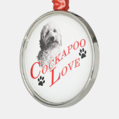 Ornement Métallique Amour de Cockapoo (Gauche)