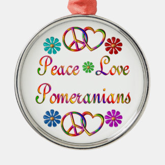 ORNEMENT MÉTALLIQUE AMOUR POMERANIANS DE PAIX