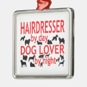 Ornement Métallique Amoureux des chiens de coiffeur (Gauche)