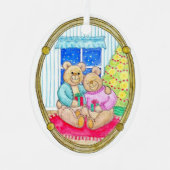 Ornement Métallique Anniversaire des ours de Noël (Recto)