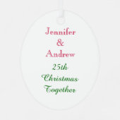 Ornement Métallique Anniversaire des ours de Noël (Verso)