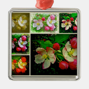 Ornement Métallique Apple Blossom Collage - Photo numérique améliorée