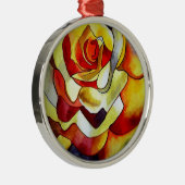 Ornement Métallique Aquarelle originale Freesia jaune fleur d'aer (Droite)