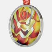 Ornement Métallique Aquarelle originale Freesia jaune fleur d'aer (Gauche)