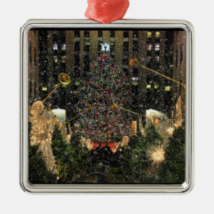 Ornement Métallique Arbre de Noël du Rockefeller Center de NYC sous la