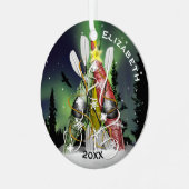 Ornement Métallique Arbre de Noël Kayak Aurora Borealis (Avant gauche)