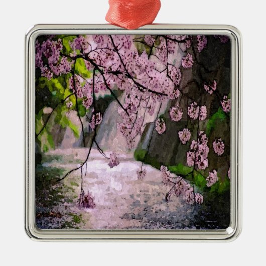 Ornement Métallique Arbre rose (Devant)