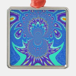 Ornement Métallique Art bleu moderne