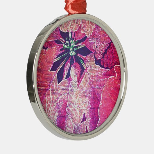 Ornement Métallique Art numérique à fleurs de Poinsettia (Droite)