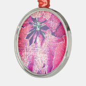 Ornement Métallique Art numérique à fleurs de Poinsettia (Gauche)