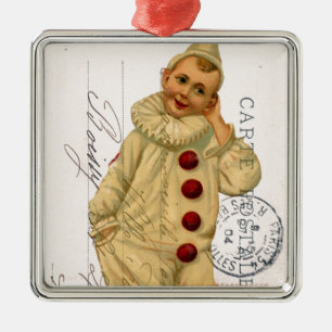 Ornement Métallique Art numérique de carte postale clown vintage