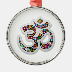 Ornement Métallique Art symbolique floral Namaste