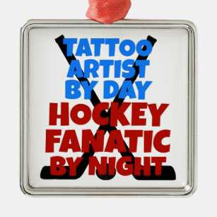 Ornement Métallique Artiste de tatouage d'amant d'hockey