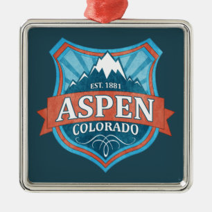 Ornement Métallique Aspen Colorado turquoise bouclier de grunge orneme