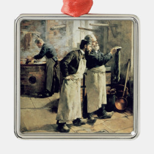 Ornement Métallique Atelier de teinture dans les gobelins, 19ème