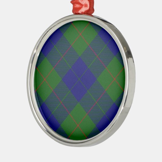 Ornement Métallique Barclay clan tartan bleu vert plaid (Gauche)
