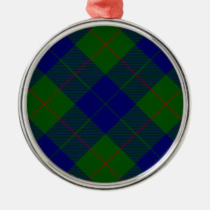 Ornement Métallique Barclay clan tartan bleu vert plaid