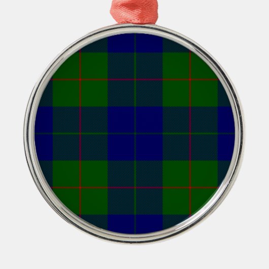 Ornement Métallique Barclay tartan bleu vert plaid (Devant)