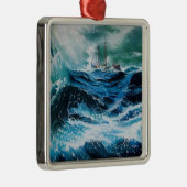 Ornement Métallique Bateau dans la mer dans la tempête (Droite)
