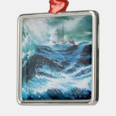 Ornement Métallique Bateau dans la mer dans la tempête (Gauche)