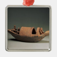 Bateau et équipage, objet façonné de tombe