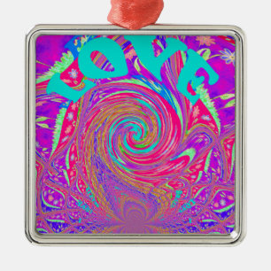 Ornement Métallique Beau Extraordinaire Love Whirl Texte Art Imprimer 