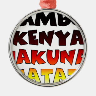 Ornement Métallique Beau Jambo Kenya Hakuna Matata Beau Art