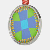 Ornement Métallique Belle Extraordinaire Vert Bleu Cyan Art Design d'i (Gauche)