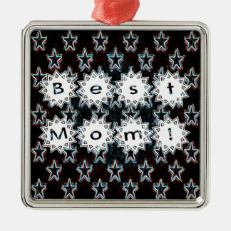 Ornement Métallique Best Mom Stars in Neon Ornament