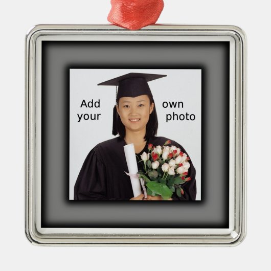 Ornement Métallique Black Ajouter votre photo (Devant)