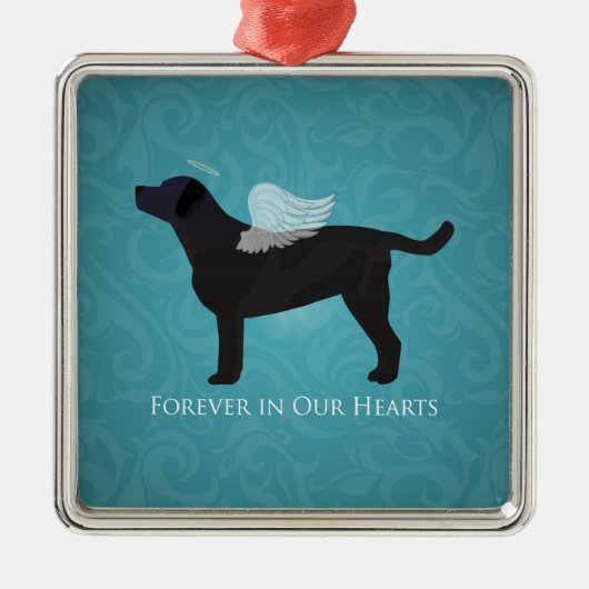 Ornement Métallique Black Lab Pet Memorial Sympathy Pet Perte Concepti (Devant)