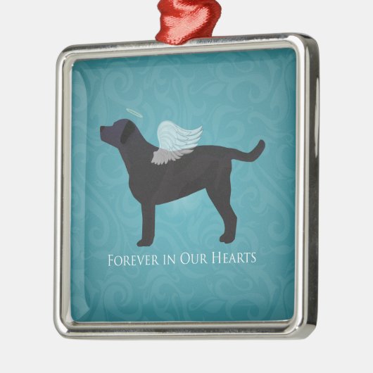 Ornement Métallique Black Lab Pet Memorial Sympathy Pet Perte Concepti (Gauche)