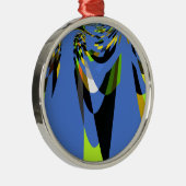 Ornement Métallique Bleu Africain Tribal Motif Motif Art Imprimer (Droite)