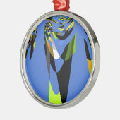 Ornement Métallique Bleu Africain Tribal Motif Motif Art Imprimer (Gauche)