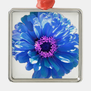Ornement Métallique Bleu marguerite bleu photo florale