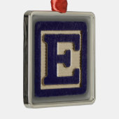 Ornement Métallique Bloc E de jouet d'alphabet (Droite)