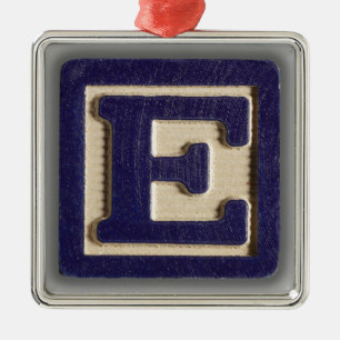 Ornement Métallique Bloc E de jouet d'alphabet