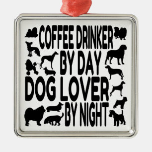Ornement Métallique Boisson de café Amoureux des chiens