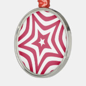 Ornement Métallique Bold & Bright Red & White Star dans un Motif vecto (Gauche)