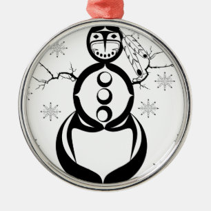 ORNEMENT MÉTALLIQUE BONHOMME DE NEIGE HOLLIDAYS INDIEN