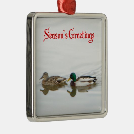 Ornement Métallique Bonnes Fêtes - Mallards (Droite)