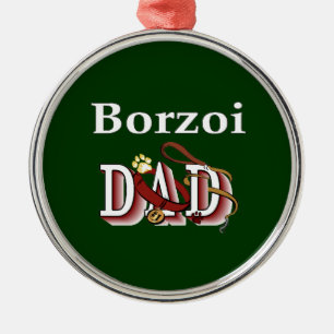 Ornement Métallique Borzoi Papa