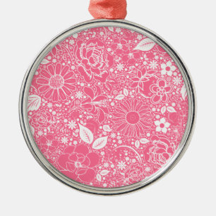 Ornement Métallique Botanical Beauties Lt Pink Premium Round Ornament