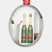 Ornement Métallique bouteilles de champagne (Gauche)
