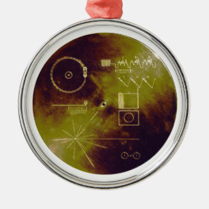 Ornement Métallique Bruits de disque d'or de Voyager 1 et 2 de la