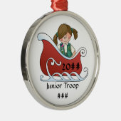 Ornement Métallique Brune junior de traîneau (Droite)