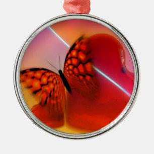 Ornement Métallique Butterfly and Hearts