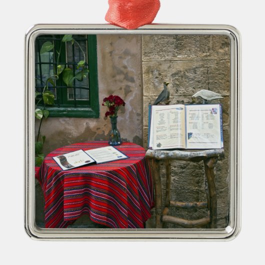 Ornement Métallique Café Sidewalk, Chania, Crète, Grèce (Devant)