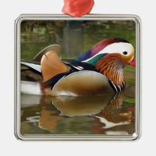 Ornement Métallique canard mandarin