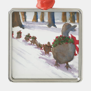 Ornement Métallique canards communs à boston pendant les vacances d'hi